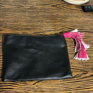 Black Clutch with Pink Tassel